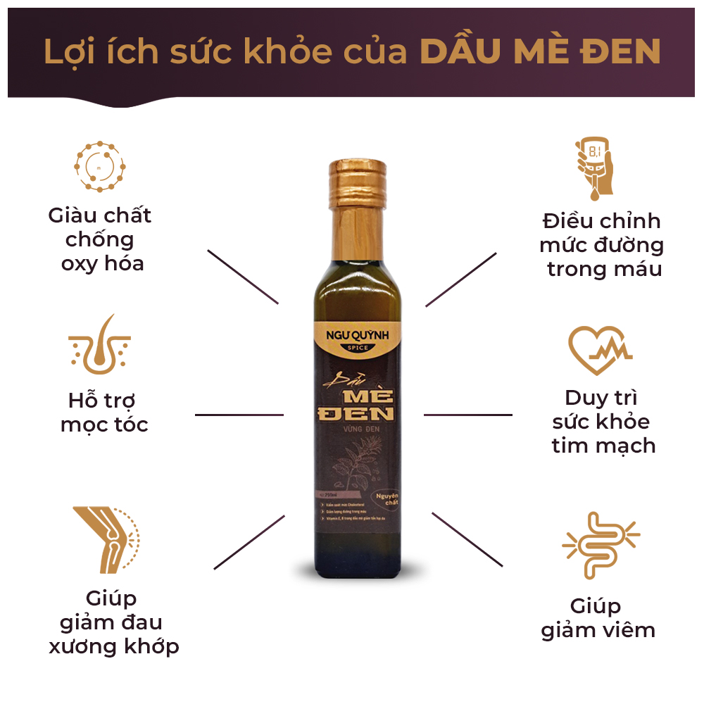 DẦU MÈ ĐEN (DẦU VỪNG) NGUYÊN CHẤT 100% (250 ML)