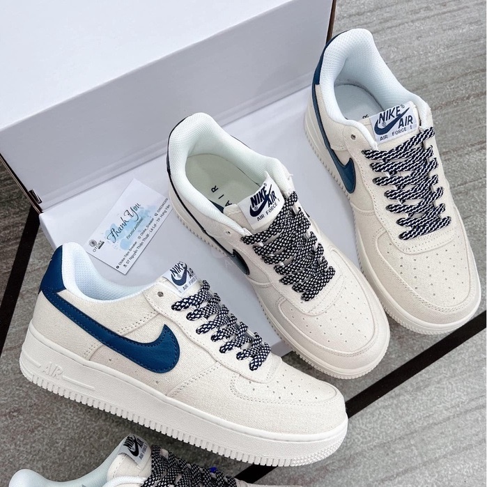 Giày thể thao Nike Canvas Navy, Giày AF1 vải vệt xanh phối đồ nam nữ trẻ trung hot new 2022 Full Box Bill