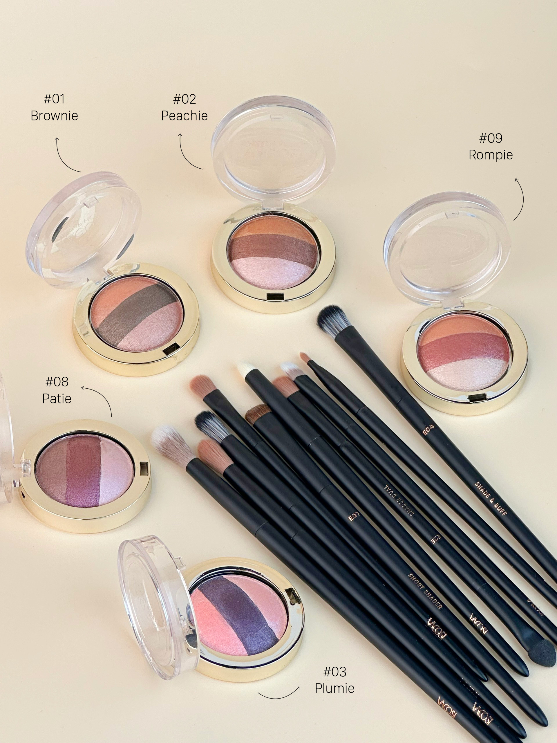 Phấn Mắt VACOSI 3 Ô Phối Màu (Hộp Tròn) - VP06