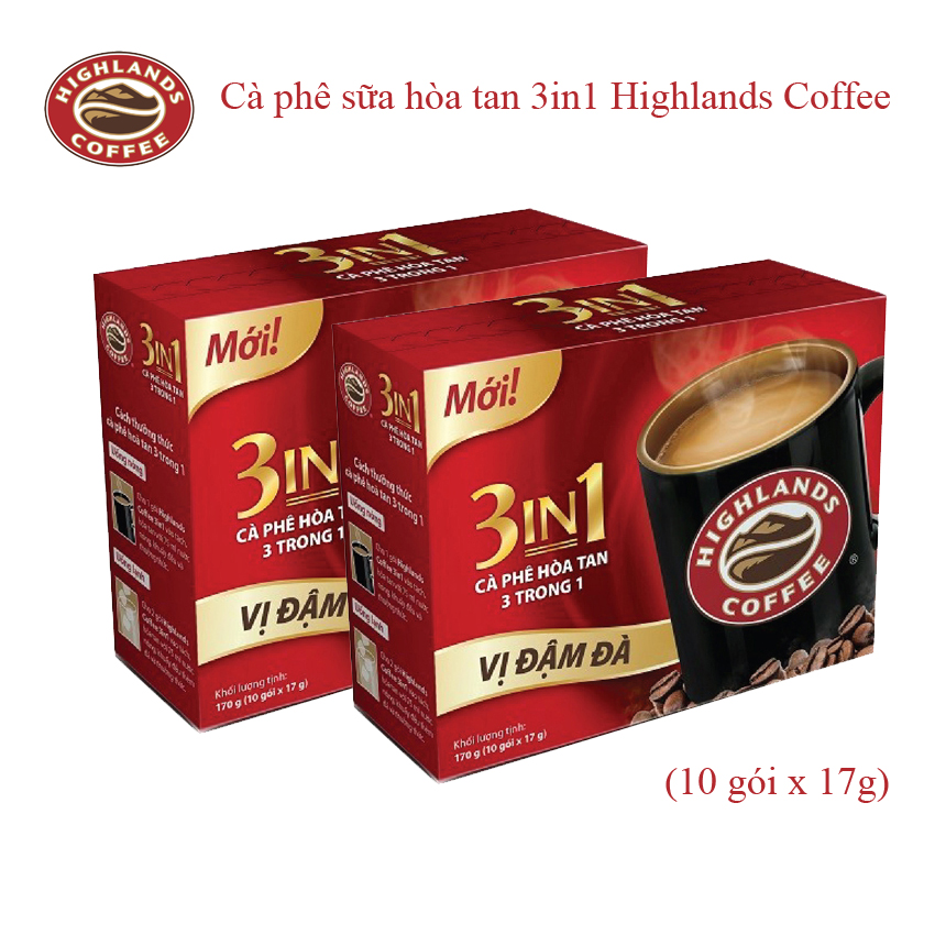 Cà phê sữa hòa tan 3in1 Highlands Coffee (10 gói x 17g)