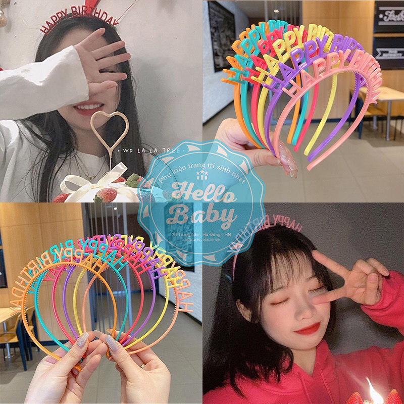 Bờm nhựa Happy Birthday nhiều màu - Hello Baby