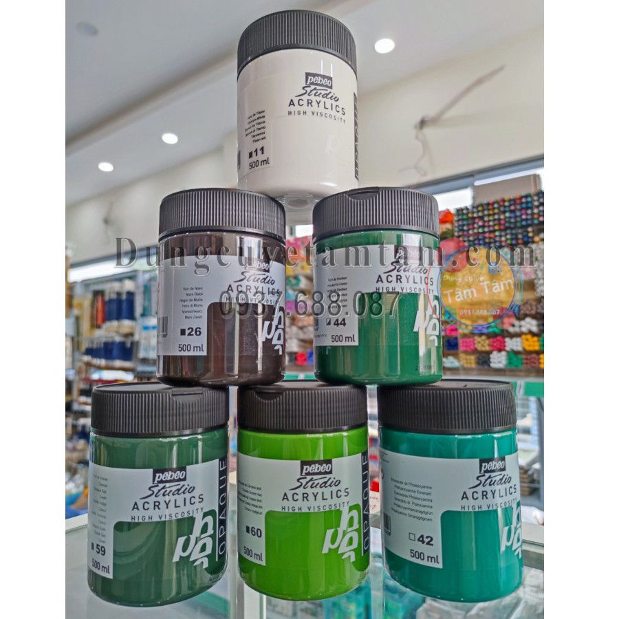 -Màu acrylic Pebeo 500ml, studio acrylics Pebeo 500ml