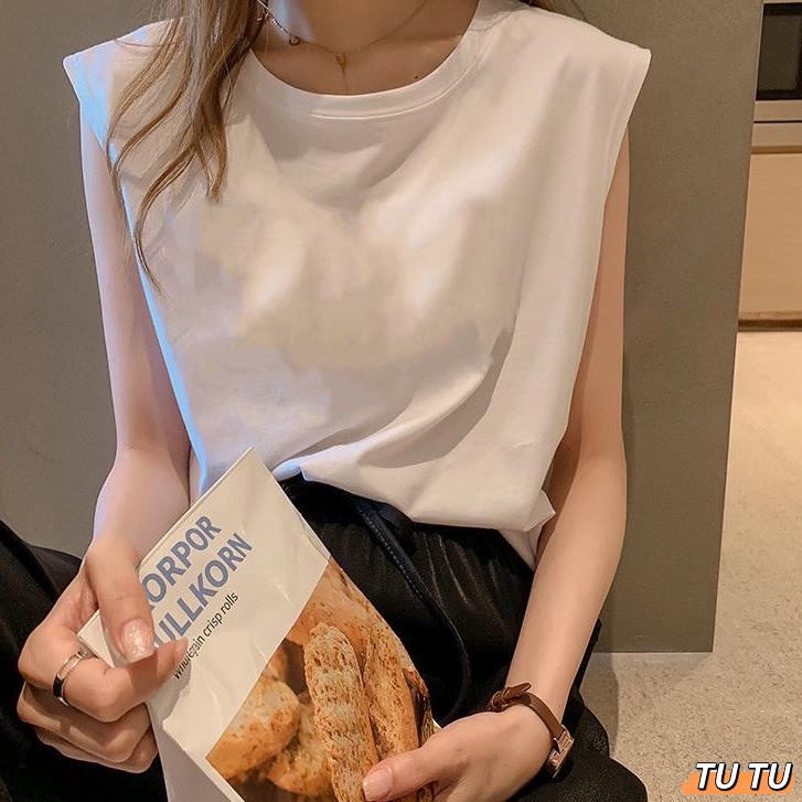 Áo thun sát nách nữ trơn màu cá tính