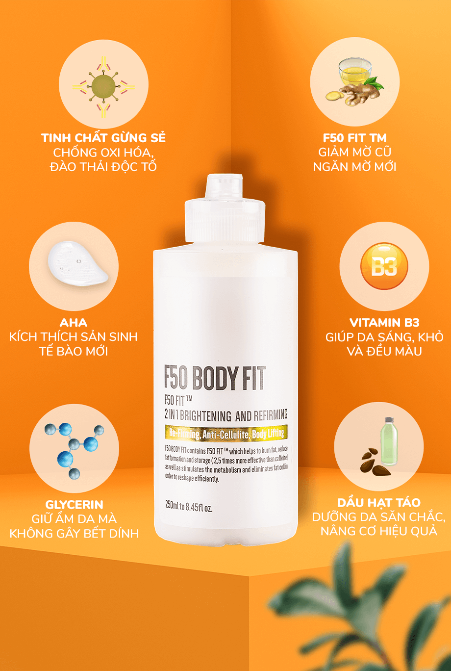 KEM TAN MỠ 2IN 1 F50 BODY FIT