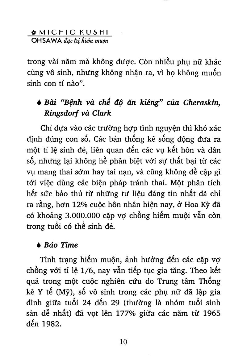 Ohsawa Đặc Trị Hiếm Muộn