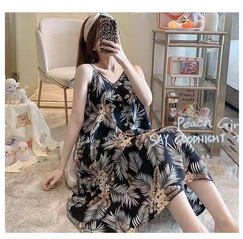 Váy 2 Dây Lanh Mặc Nhà VN60