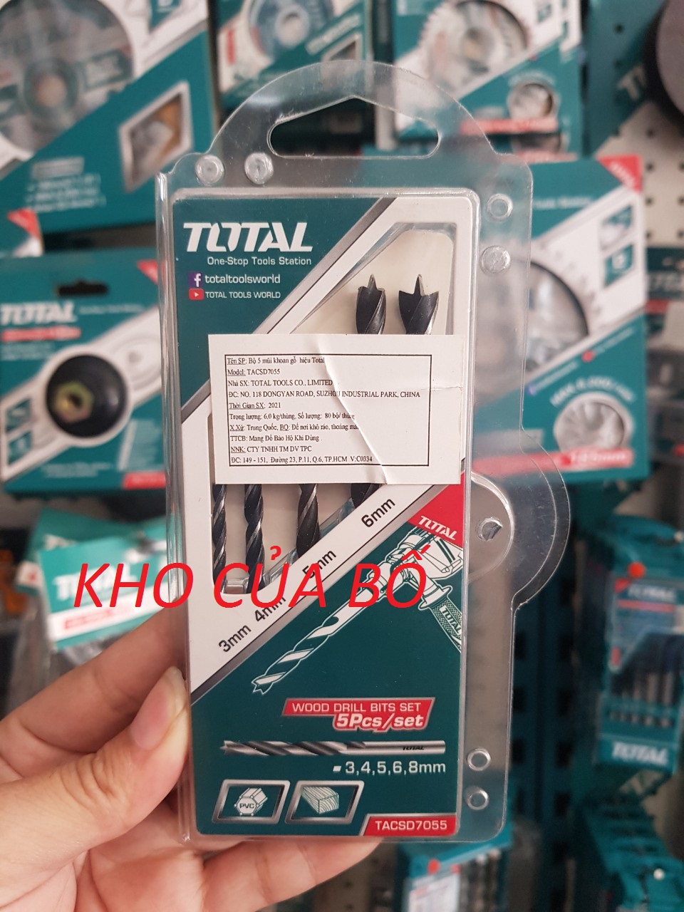 BỘ 5 MŨI KHOAN GỖ TOTAL TACSD7055
