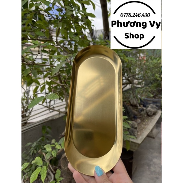 Khay, chén inox mạ vàng