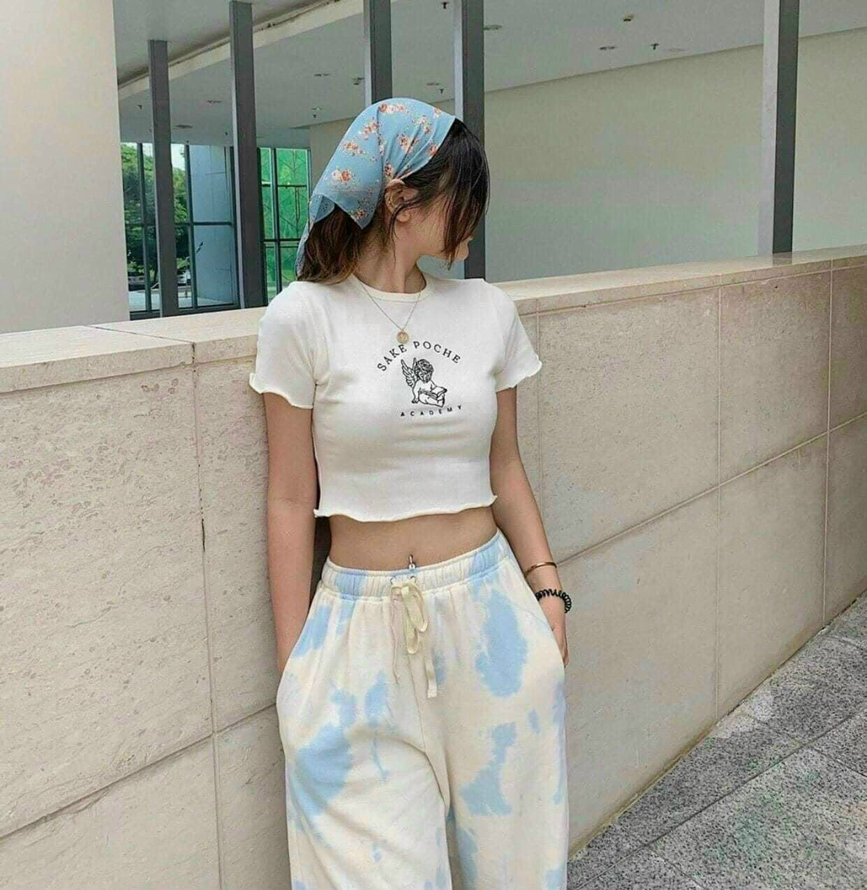 🔥ÁO CROPTOP CUỐN BIÊN ACEDEMY