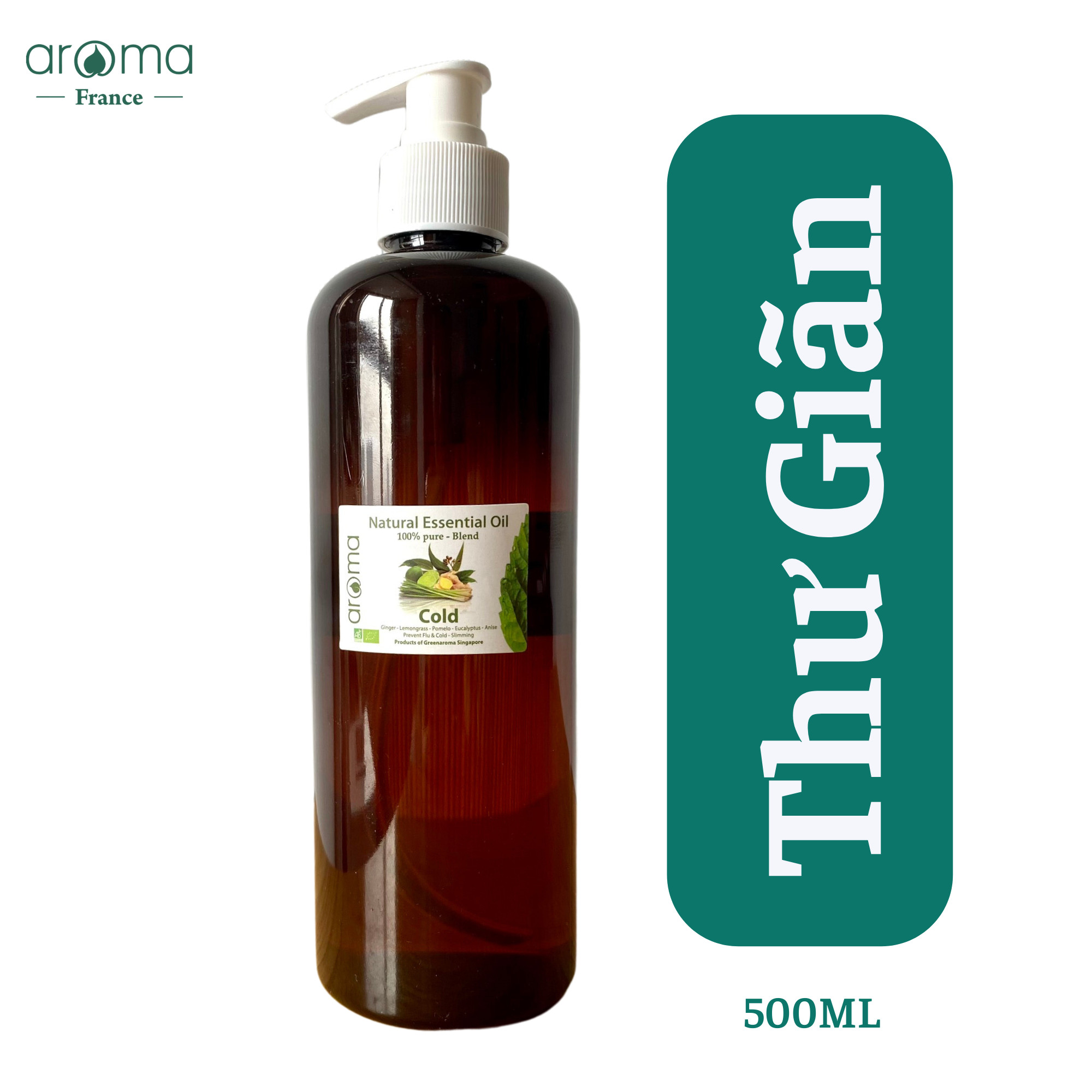 Dầu massage body Aroma Sả chanh Gừng thiên nhiên 500ml
