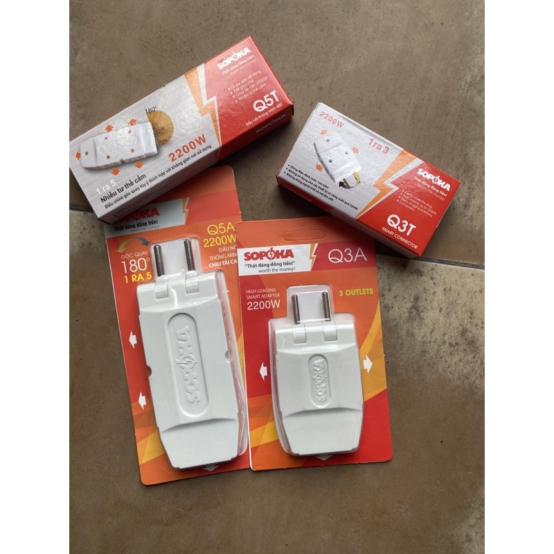 Ổ Cắm Chia 3 - Chia 5 Nhiều Tư Thế Cắm CHÍNH HÃNG SOPOKA