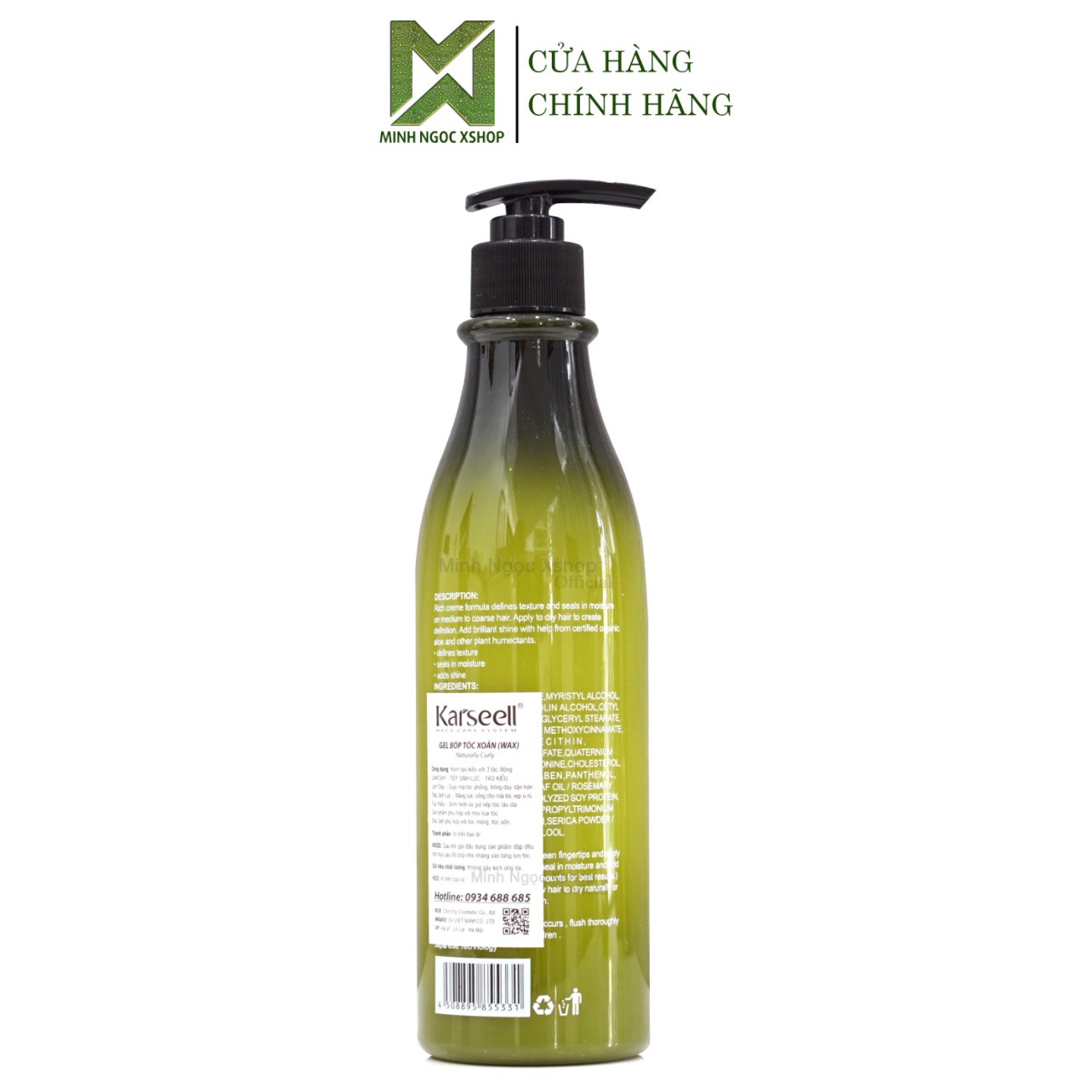 Gel tạo kiểu tóc uốn Karseell Naturally Curly 500ML
