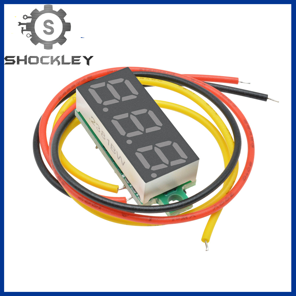 Shockley 0.28" Red LED DC Voltmeter Digital Display Voltmeter 0-100v Voltage 12V 24V