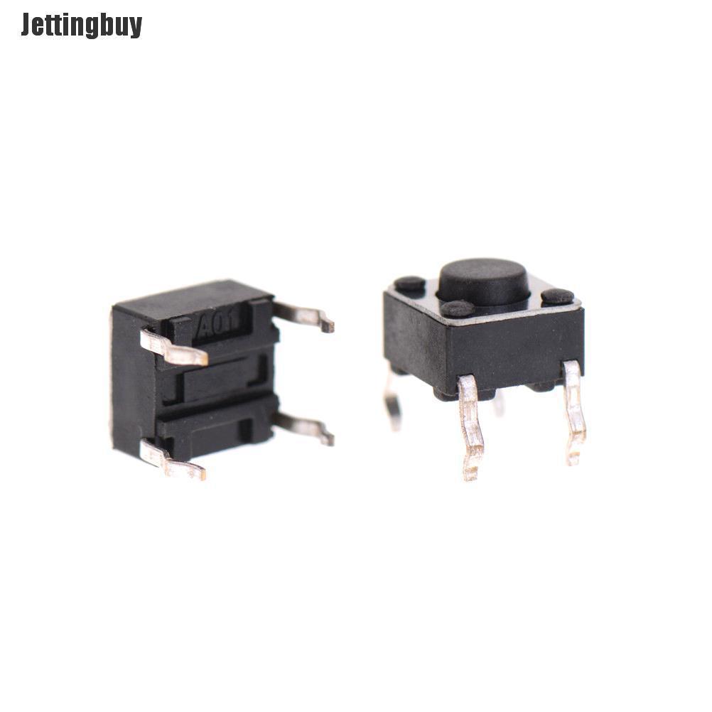 Jettingbuy 100Pcs 6x6x4.5mm Panel PCB Momentary Tactile Tact Push Button Switch