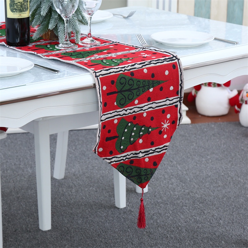 Khăn trải bàn giữa hình cây thông Noel dài 1m8 trang trí bàn tiệc-table runner