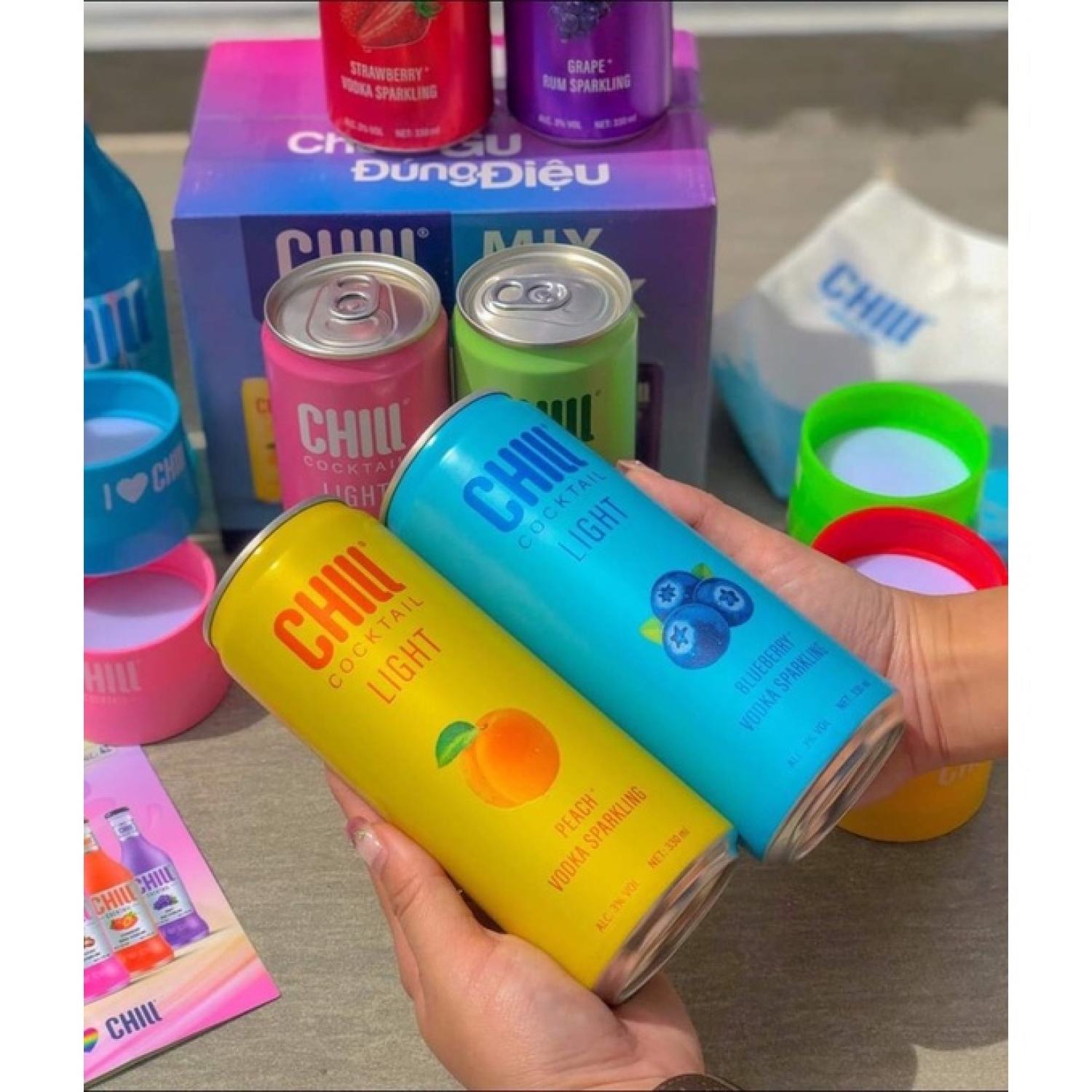 THÙNG 6 LON CHILL COCKTAIL LIGHT MIX 6 VỊ 330ML/lON