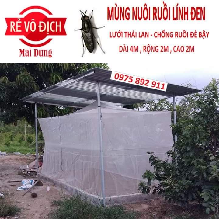 mùng nuôi ruồi lính đen 4x2x2