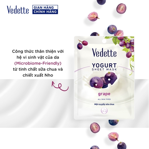 Mặt nạ giấy sữa chua Vedette Nho 22ml (TPM042)