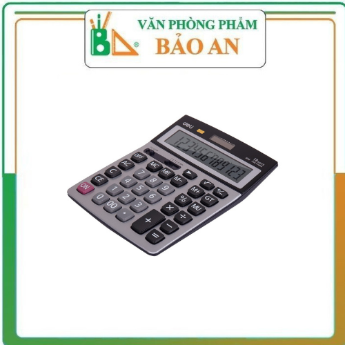 Máy tính Deli Kim loại 12 số, Bạc E1616