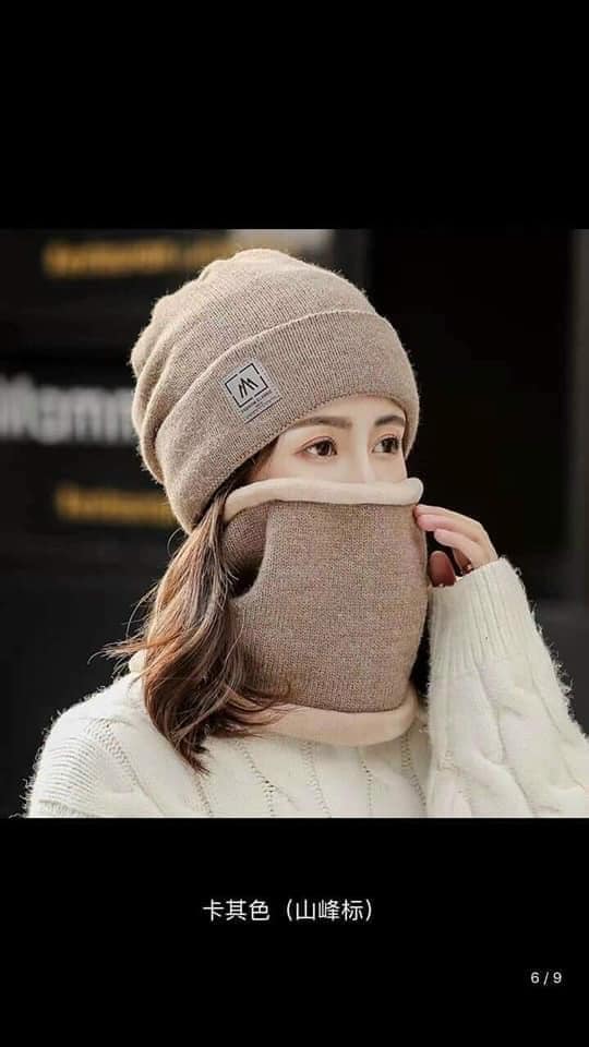 Set mũ len kèm khăn ấm áp cho mùa đông