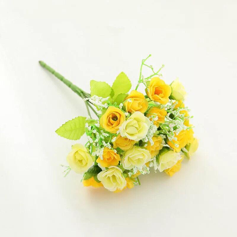 Chùm hoa hồng tỉ muội Masory siêu đẹp 20 bông nhỏ xinh trang trí nội thất- hoa giả trang trí bền đẹp