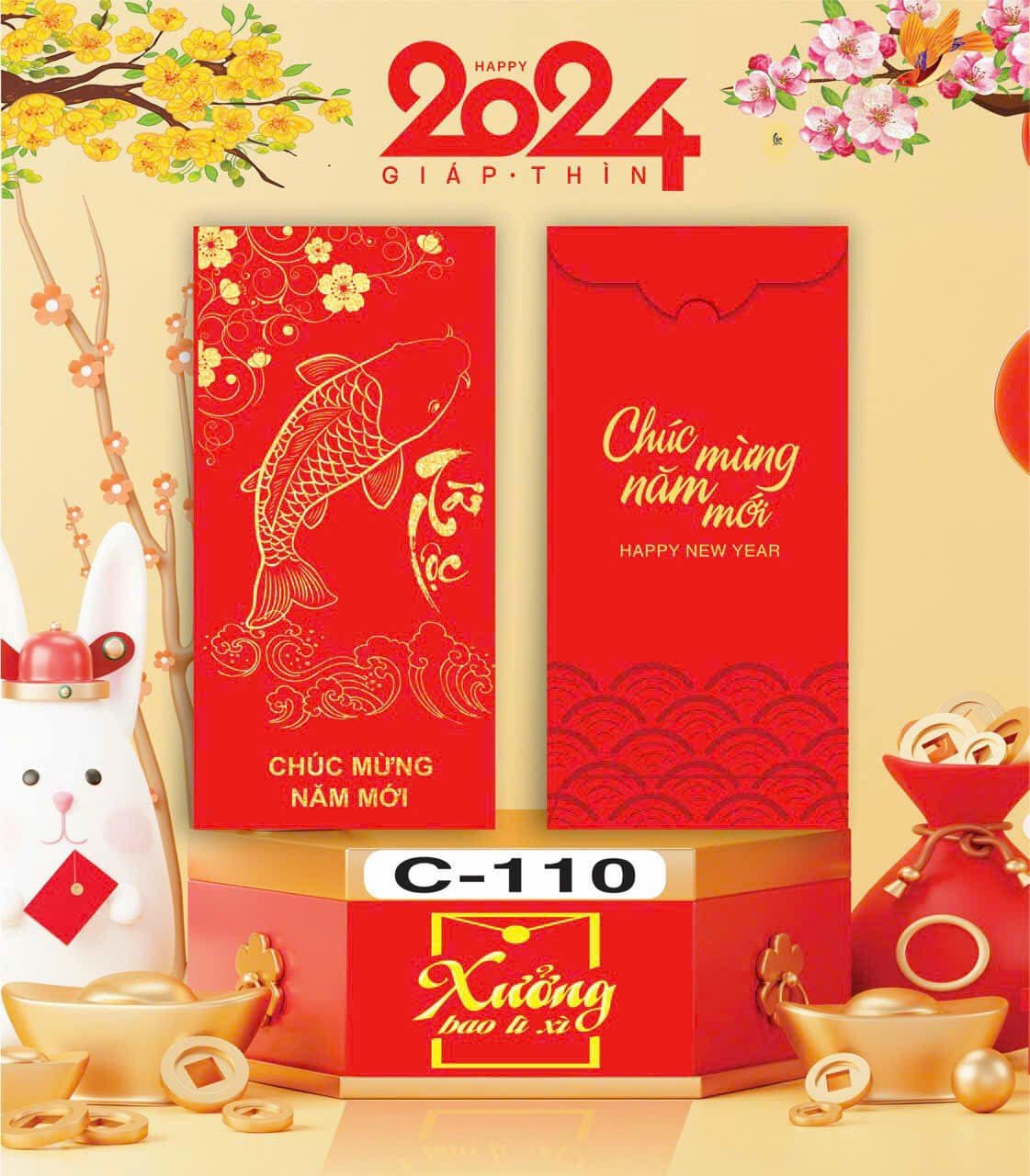 bao lì xì tết 2024. giáp thìn