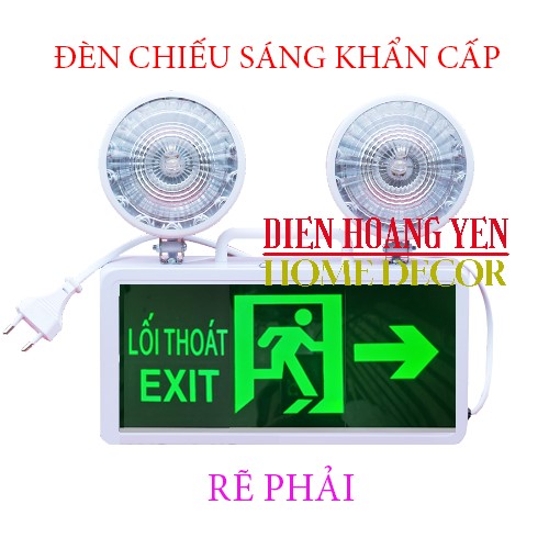 Đèn Sự Cố Khẩn Cấp Chiếu Sáng Kết Hợp Biển Chỉ Dẫn Thoát Nạn Exit