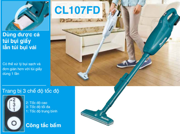 Máy hút bụi dùng pin Makita CL107FDZ