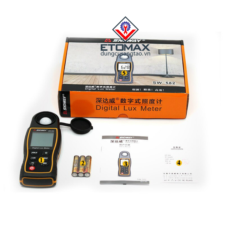 Máy Đo Cường Độ Ánh Sáng kĩ thuật số SNDWAY 582
