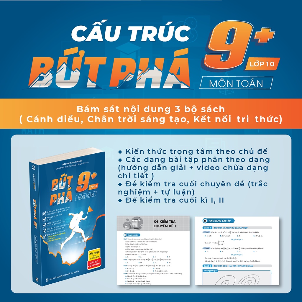 [Sách Chính Hãng] Sách Bứt phá 9+ môn Toán lớp 10 (theo chương trình GIÁO DỤC PHỔ THÔNG MỚI) - NTbooks