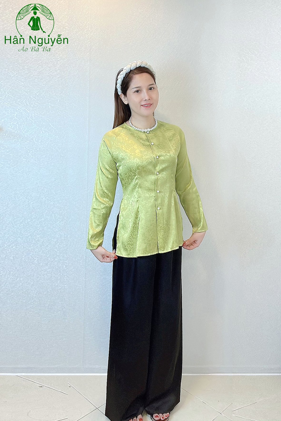 Áo Lẻ Bà Ba Gấm Hoa