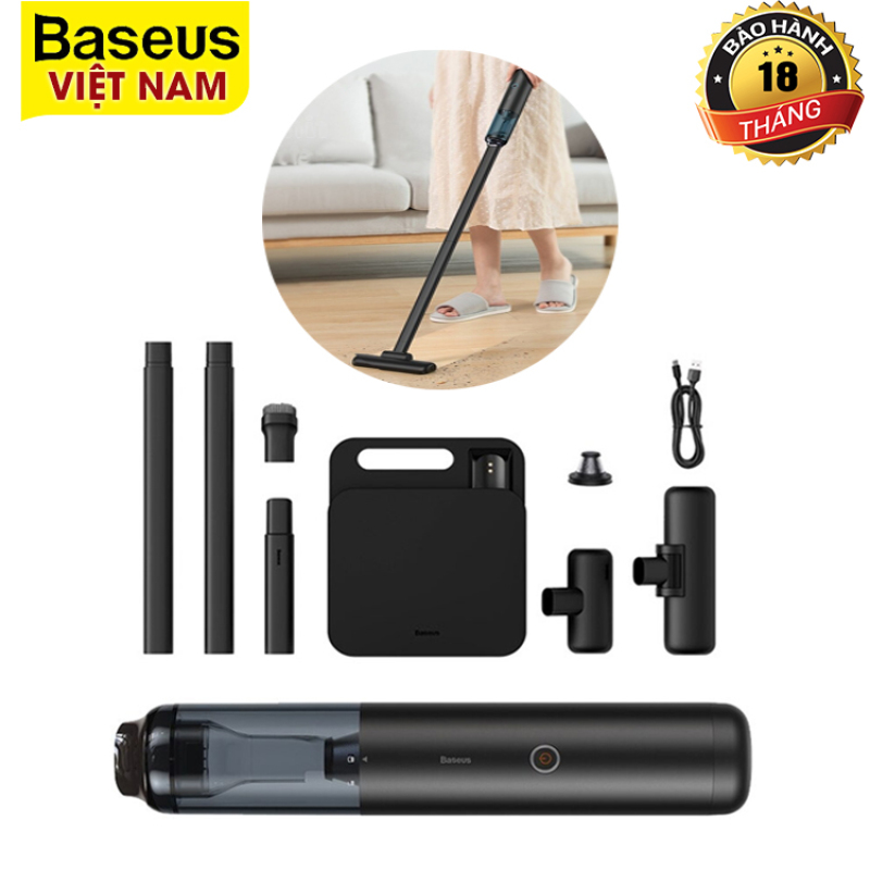 Máy Hút Bụi Cầm Tay Không Dây Baseus H5 Pa Hút Mạnh Mẽ 16.000Pa Sử Dụng Tại Nhà Tiện Dụngcó hộp đựng và sạc từ tiện lợi
