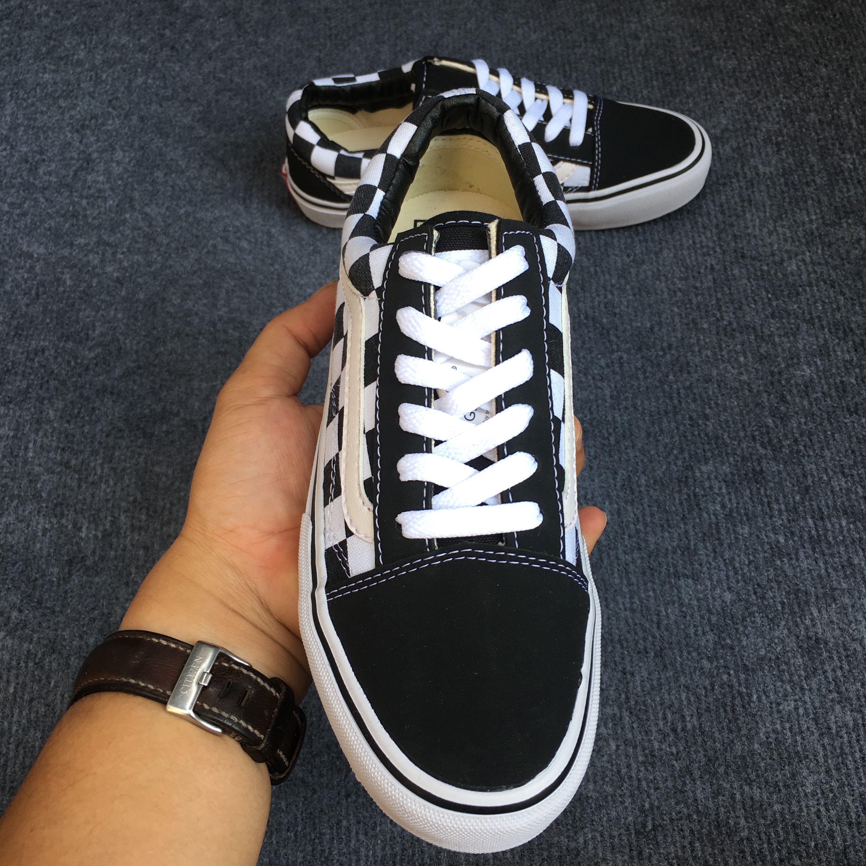 [TẶNG HỘP + TẤT+LỌ TẨY ] GIẦY THỂ THAO NAM NỮ VANS OLD SKOOL CARO