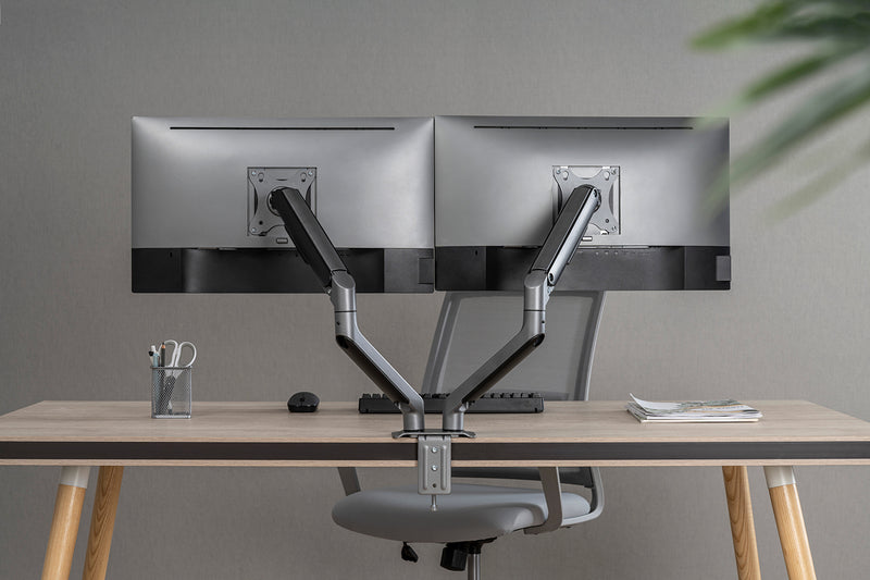 Giá đỡ màn hình Humanmotion T6 Pro Dual 2025 - Arm nâng màn 17-32', tải trọng 2-9kg, trợ lực piston