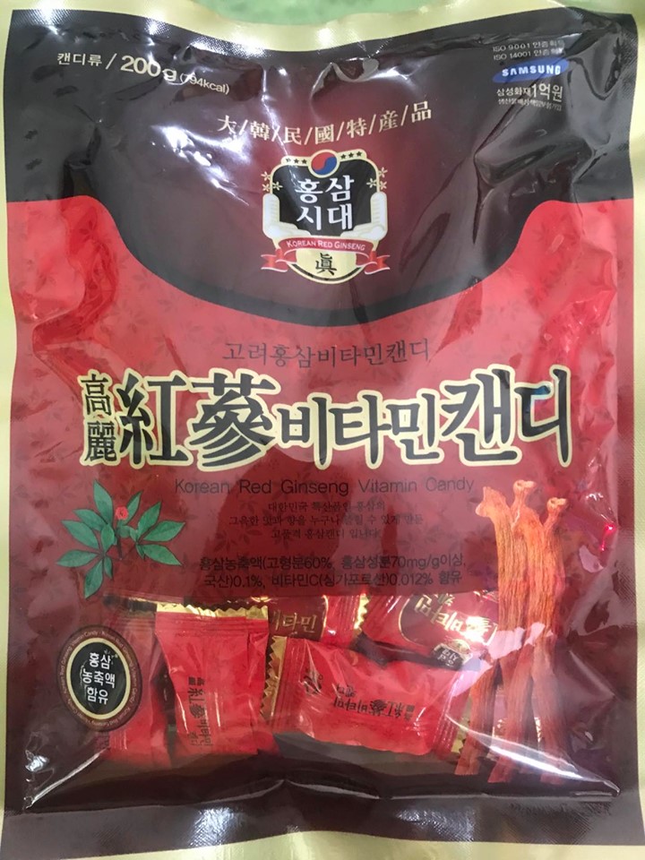 Kẹo hồng sâm Hàn Quốc gói 200g