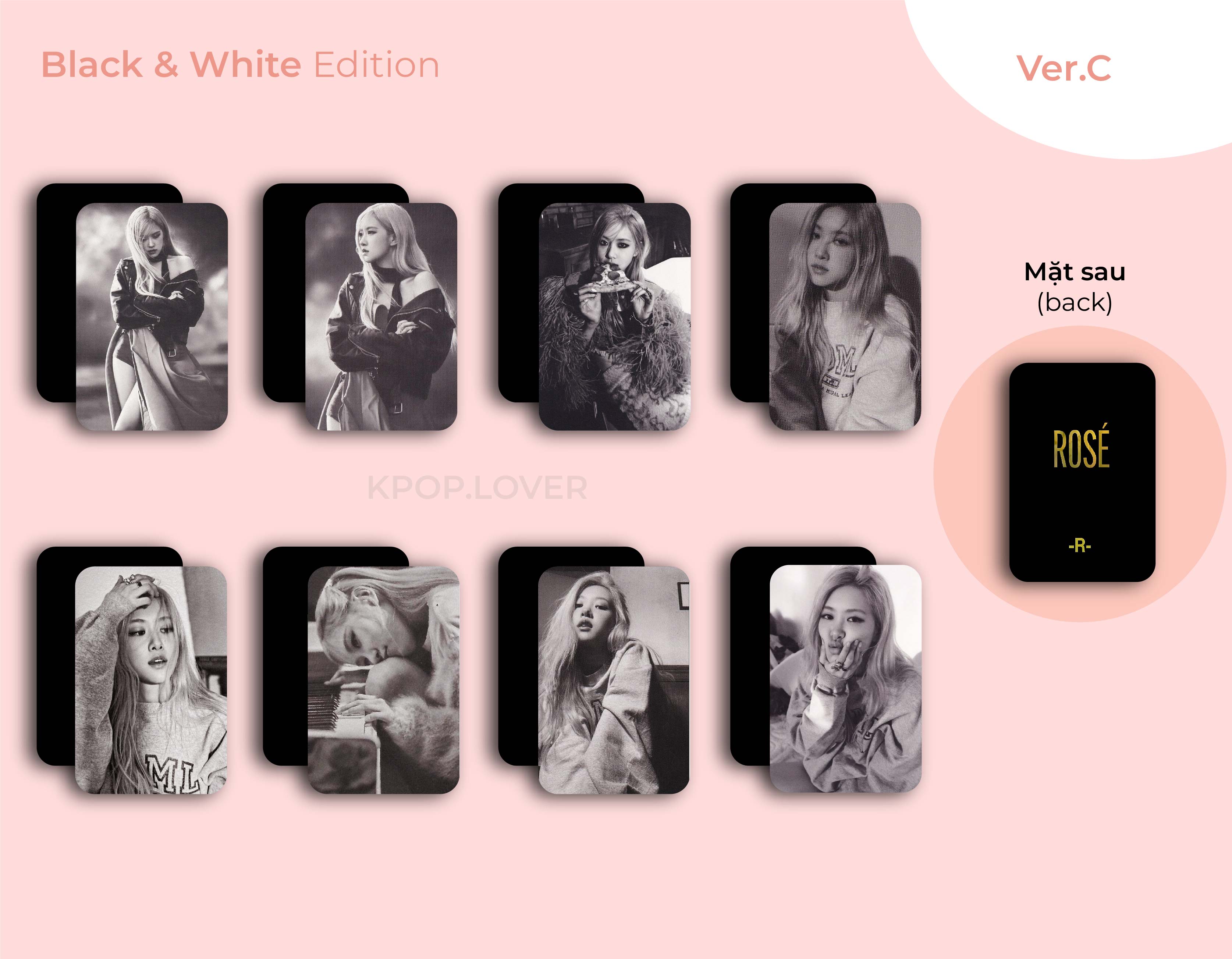 Set 8 card bo góc rosé -r- special