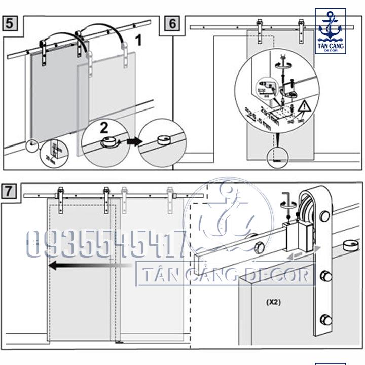 Phụ kiện Cửa Lùa Barn Door Hình Thoi Rhombus Style