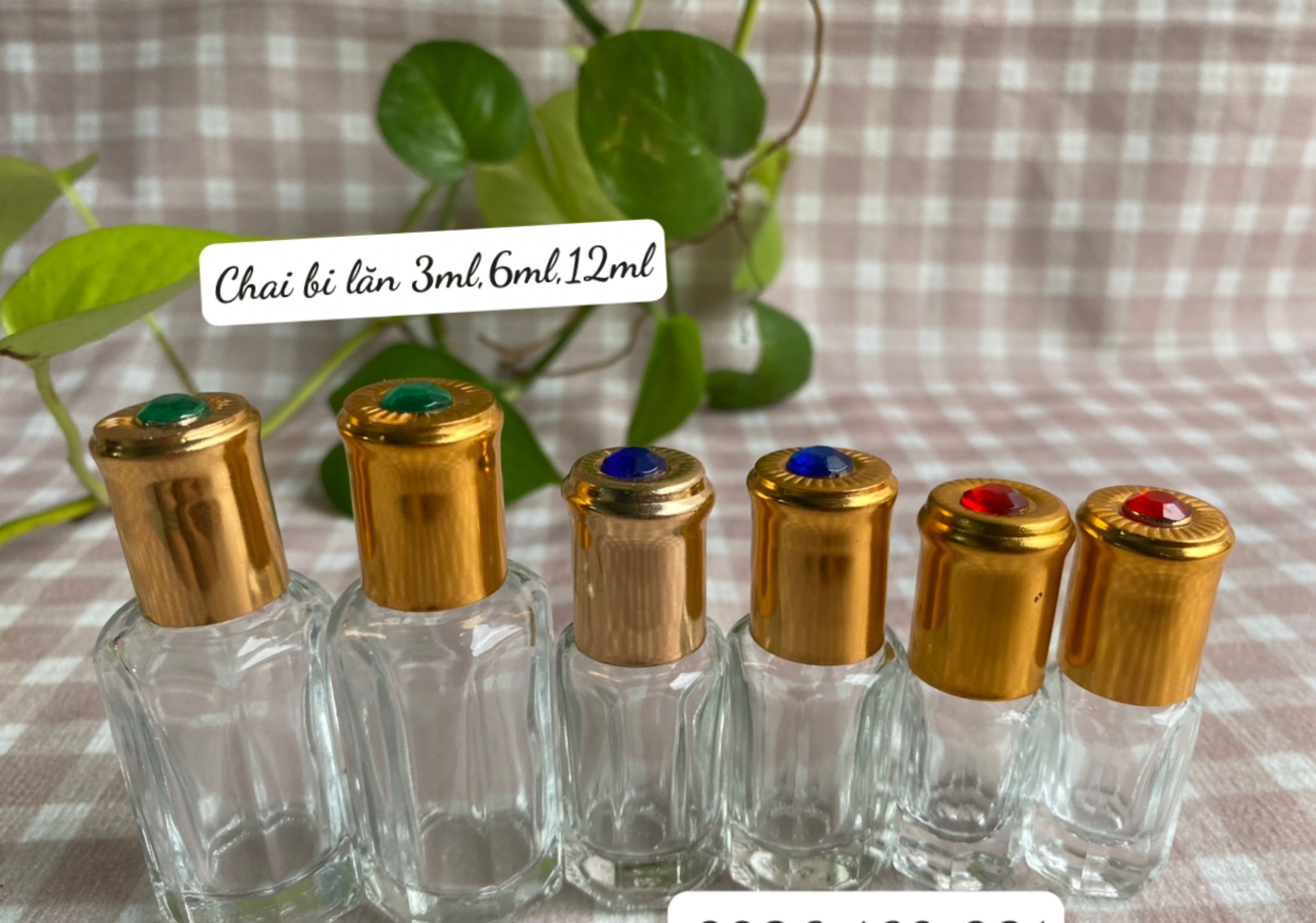 Chai Thủy Tinh Bi lăn Dubai 3ml,6ml,12ml