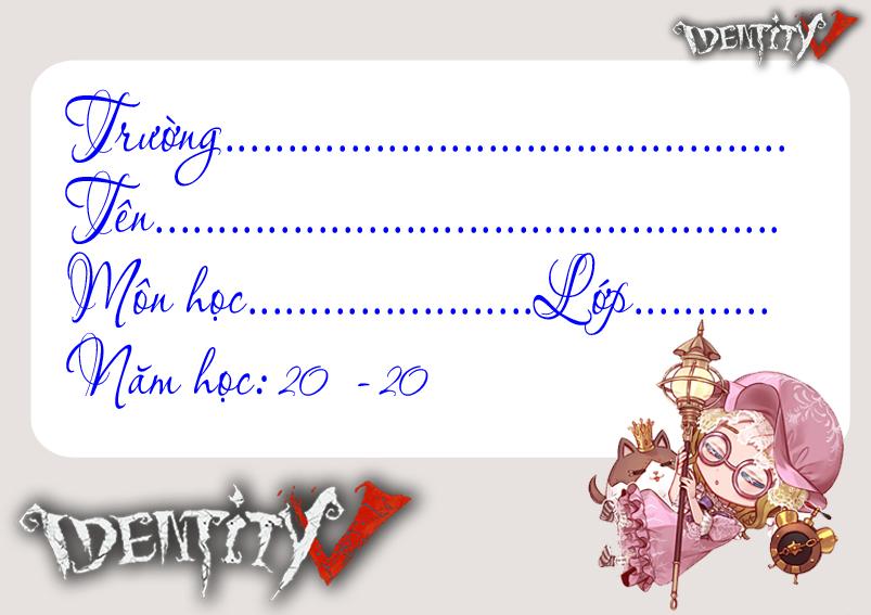 Set 32-64 Nhãn vở Identity V