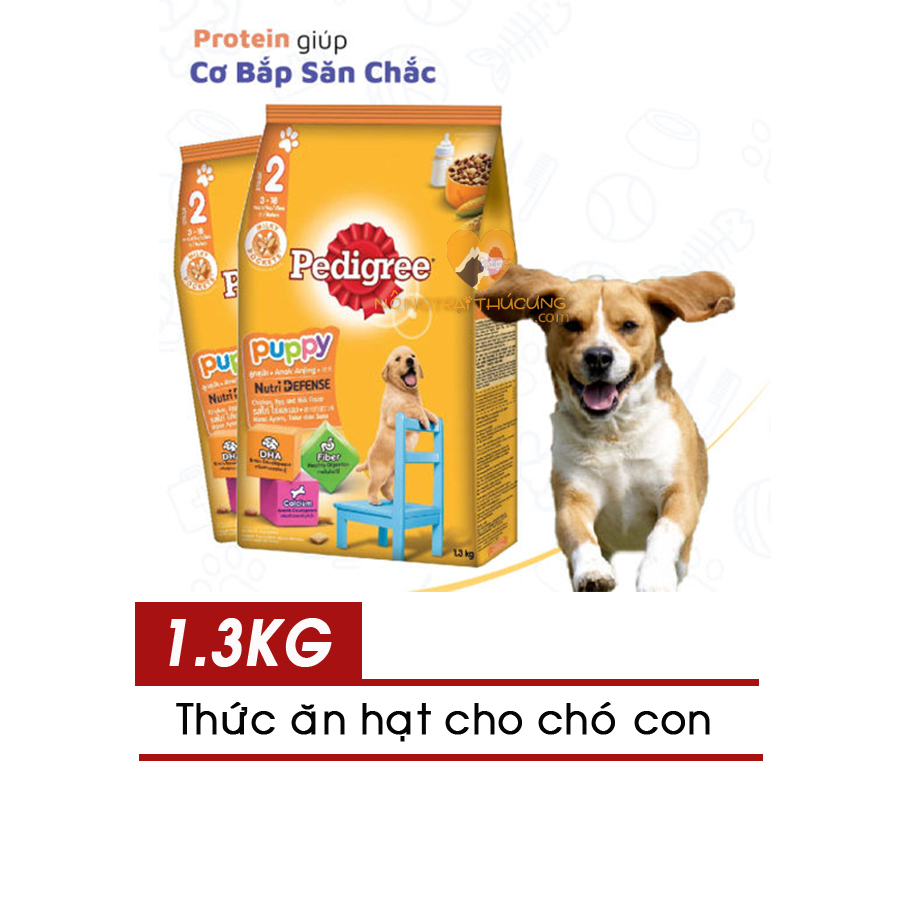 Thức ăn hạt cho Chó con Pedigree gói 1.3kg - Vị Gà  & Trứng Sữa - [Nông Trại Thú Cưng]
