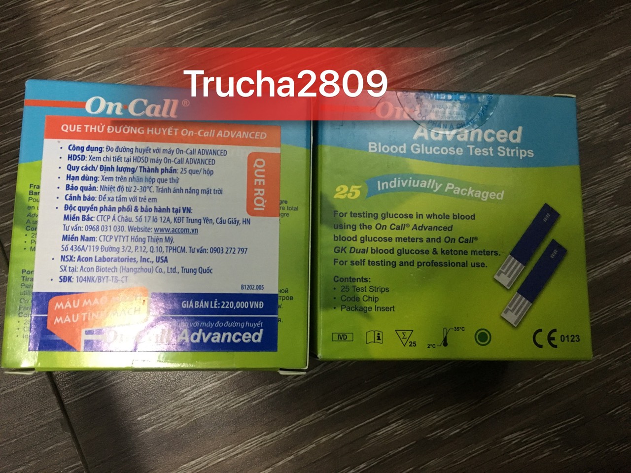 Que thử đường huyết On Call Advanced - hộp 25 que