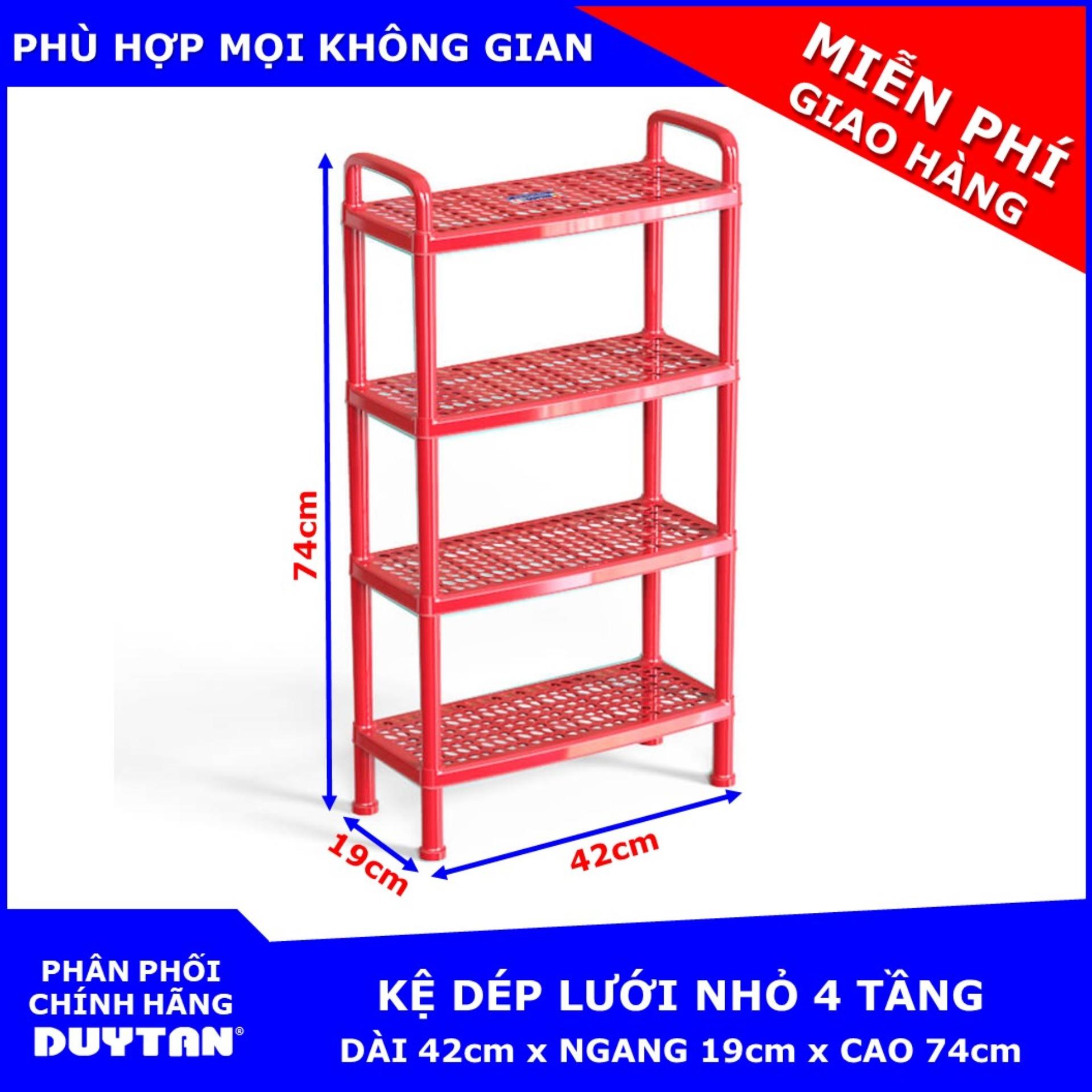 Kệ dép lưới nhỏ Duy Tân 4 tầng - Giao màu mẫu nhiên