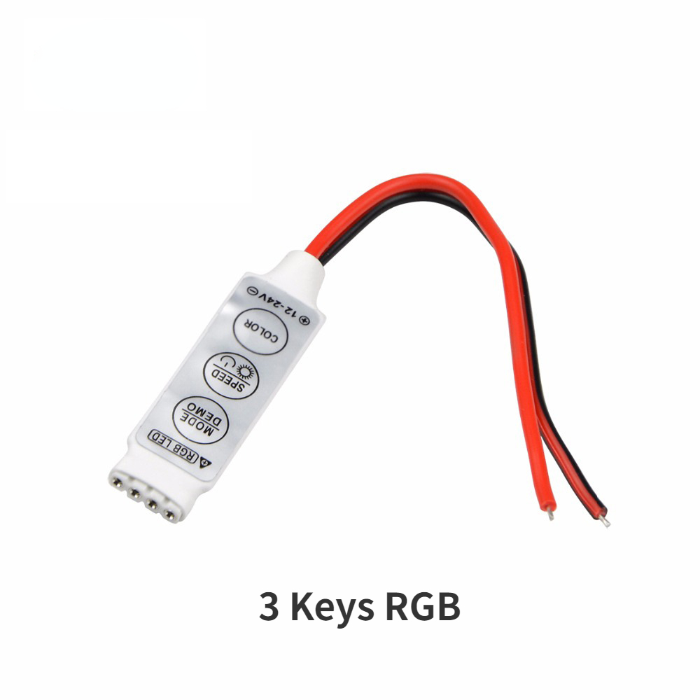 DC 12V 24V Mini 3 Keys Single Color Dimmer RGB LED Controller Brightness Dimmer Switch for LED 5050 3528 5630 Strip Light