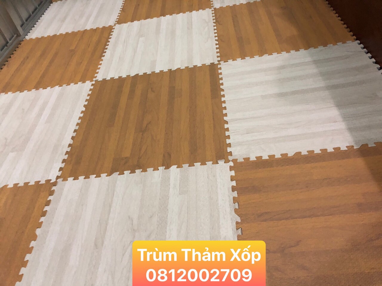 [HCM] Thảm xốp vân gỗ 1 bộ 8 miếng 60x60x1cm (Thảm xốp lót nhà trải sàn)