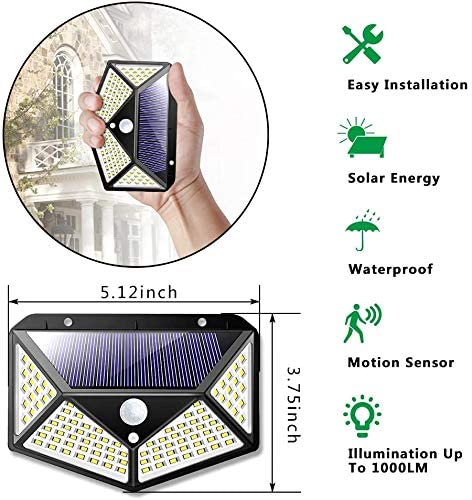Đèn 100 led sh-100 cảm ứng sạc pin năng lượng mặt trời