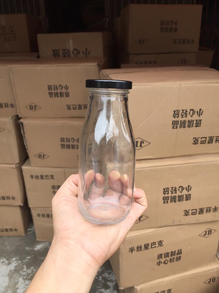 Chai thủy tinh đựng sữa hạt 310ml combo 6 chai