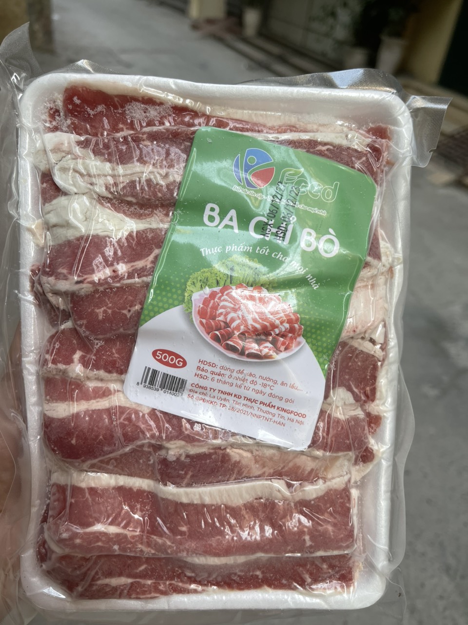 Ba chỉ bò Mỹ thái dải nướng 450g( ship Now Hà nội ship ngay)