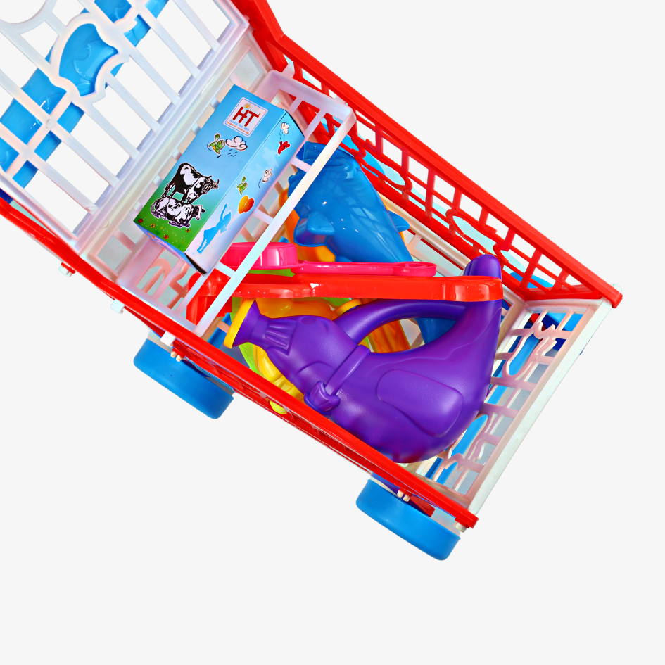 Đồ chơi xe đẩy siêu thị cho bé (có nhạc, kèm bộ đồ chơi) HT7658