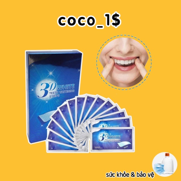 [COCO1$] Combo 2 Gói 2 miếng dán trắng răng tiện lợi 3D White Teeth Whitening Strips CC06SP031