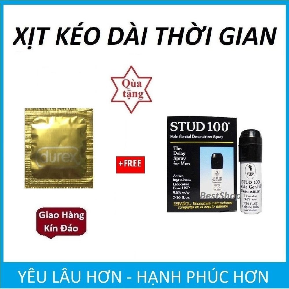 Combo 1 Chiếc bao cao su Durex tặng 1 chai stu 100ml